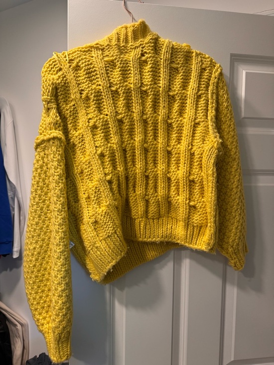 Zara Sweaters - Zara Chunky Cable Knit Turtleneck Sweater - Yellow
